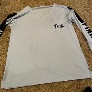 Light blue pink shirt